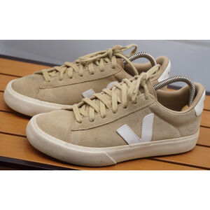 Veja Campo Women's Size 8 Suede Sneakers Dune White Lace Up Shoes